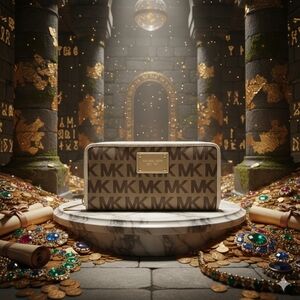 Michael Kors Tan and Brown Logo Wallet